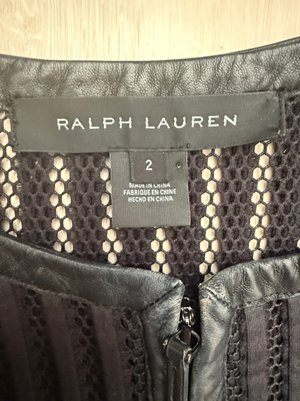 Ralph Lauren Black Label Black Perforated Zip Jacket - Picture 2 of 9